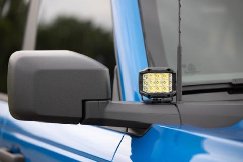 LED Light Ditch Mount 2 Inch Black Series Pair Amber DRL 21-Up Ford Bronco Rough Country