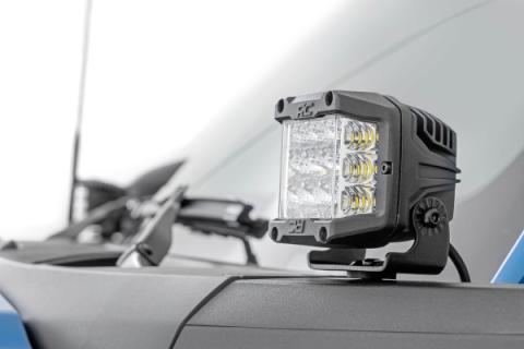 LED Light Ditch Mount 2 Inch Chrome Series Pair Wide 21-UP Ford Bronco Rough Country