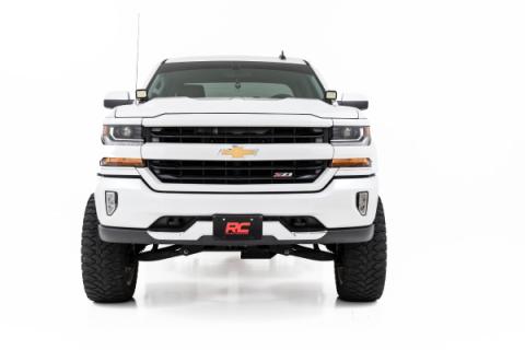 LED Ditch Light Kit 2in Black Pair Flood Silverado/Sierra 1500 (14-18 &amp; Classic) Rough Country