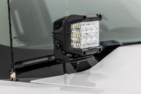 LED Ditch Light Kit 3in OSRAM Pair Wide Silverado/Sierra 1500 (14-18 &amp; Classic) Rough Country