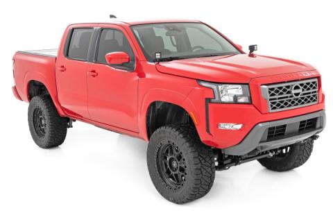 LED Light Kit Ditch Mount 2 Inch Black Pair Flood Nissan Frontier (22-26) Rough Country