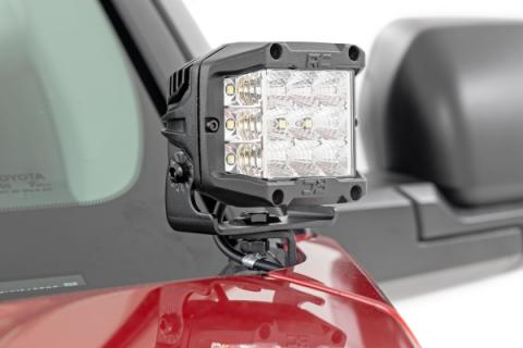 LED Light Kit Ditch Mount 2 Inch Black Pair Spot Toyota Tundra (22-26) Rough Country