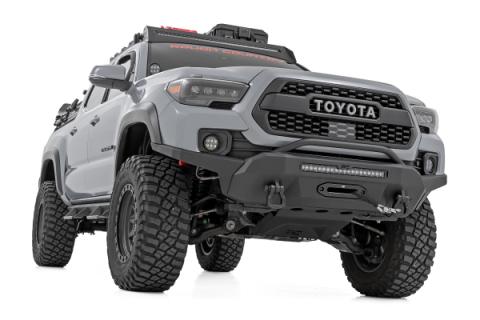 LED Fog Light Kit 3.5 Inch Round Black Series Amber DRL Toyota Tacoma (16-23) Rough Country