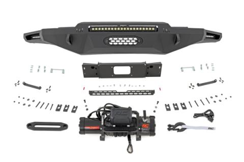 Hybrid Front Bumper 12000S Black LED w/ Amber DRL Toyota Tundra (22-26) Rough Country