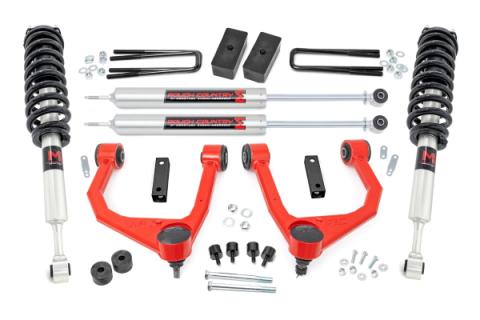 3.5 Inch Lift Kit M1 Struts/M1 Red Toyota Tundra 2WD/4WD (2007-2021) Rough Country