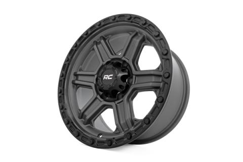 79 Series Wheel One-Piece Gunmetal Gray w/Black Ring 17x8.5 6x5.5 0mm Rough Country