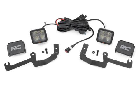 LED Light Kit Ditch Mount 2 Inch Spectrum Pair Spot Chevy Silverado 1500 (19-26) Rough Country