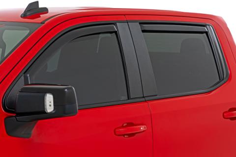 Side Window Deflectors In Channel Rain Guard Silverado/Sierra 1500/2500HD/3500HD (19-26) Rough Country