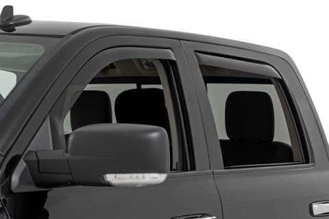 Side Window Deflectors In Channel Rain Guard Ram 1500/2500/3500 (10-25 &amp; Classic) Rough Country