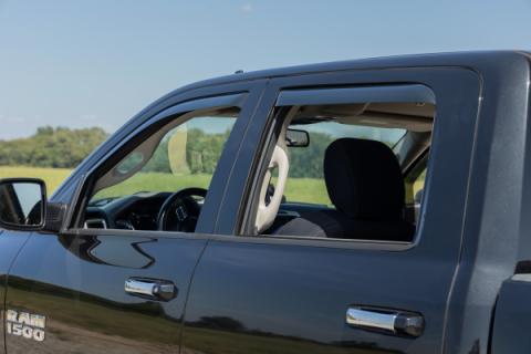 Side Window Deflectors In Channel Rain Guard Ram 1500/2500/3500 (10-25 &amp; Classic) Rough Country
