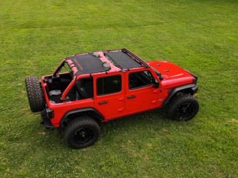 Jeep Wrangler JL Unlimited Mesh Bikini Top Plus 18-20 4 Door Black Rough Country