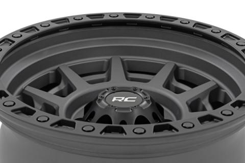 85 Series Wheel Simulated Beadlock Gunmetal Gray/Black 17x9 5x5.5 -0mm Rough Country