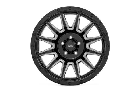 90 Series Wheel One-Piece Gloss Black w/machined spokes 20x10 8x170 -19mm Rough Country