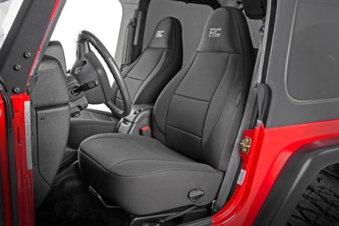 Jeep Neoprene Seat Cover Set Black 97-02 Wrangler TJ Rough Country