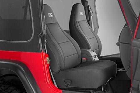 Jeep Neoprene Seat Cover Set Black 03-06 Wrangler TJ Rough Country