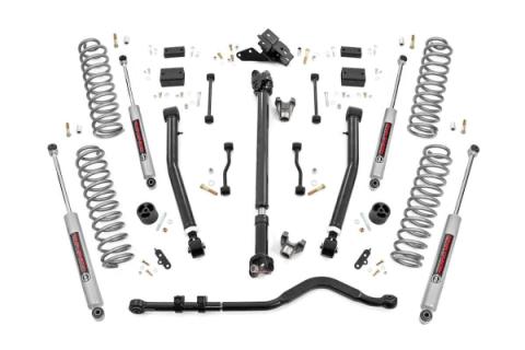 3.5 Inch Lift Kit Adj Lower FR D/S Rubicon Jeep Wrangler Unlimited 4WD (24-26) Rough Country