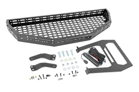 Front Cargo Rack Black Series LED 6 Inch Light Slim Line Honda Pioneer 1000 Rough Country