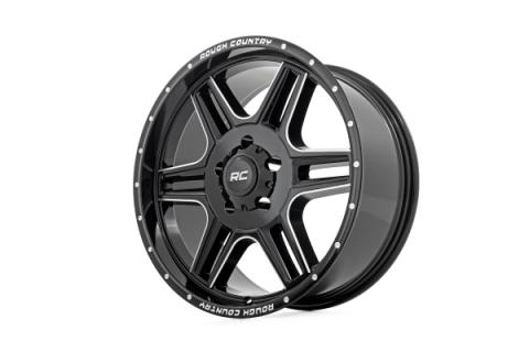 92 Series Wheel Machined One-Piece Gloss Black 20x9 6x5.5 +0mm Rough Country