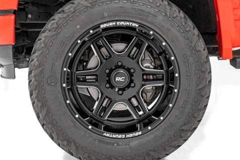 92 Series Wheel Machined One-Piece Gloss Black 22x12 6x5.5 -44mm Rough Country