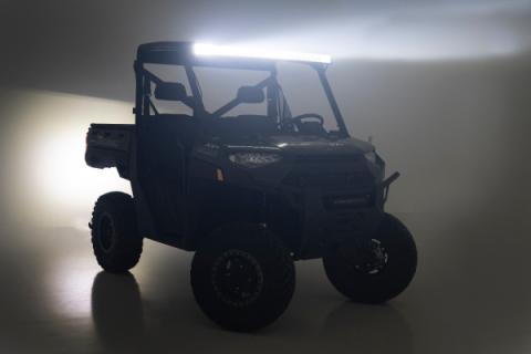 LED Light Front Mount 50 Inch Dual Row Black Pair with Factory Wiper 14-22 Polaris Ranger 1000XP Rough Country