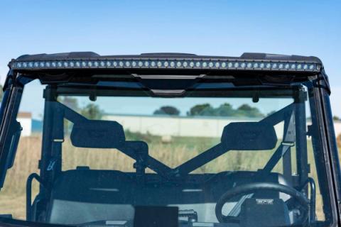 LED Light Front Mount 50 Inch Dual Row Black Pair with Factory Wiper 14-22 Polaris Ranger 1000XP Rough Country