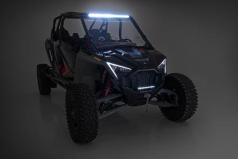 30 Inch Single Row Light Mount Front Black Series White DRL Polaris RZR Turbo R Rough Country
