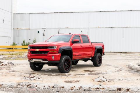 Fender Flares Defender l 5 Foot 9 Inch Bed G9K Satin Steel Chevy Silverado 1500 (14-18 &amp; Classic) Rough Country