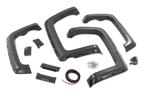 Fender Flares Defender 5 Foot 9 Inch Bed Silver Chevy Silverado 1500 (14-18 &amp; Classic) Rough Country