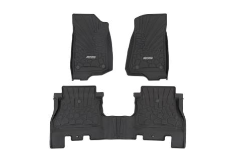 Flex Fit Floor Mats FR &amp; RR 4 Door Jeep Wrangler Unlimited 4WD (18-26) Rough Country