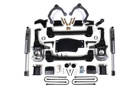 6 Inch Lift Kit For 25-Up Silverado/Sierra 1500 Custom/LT/LTZ/PPV/RST/WT/Elevation/PRO/SLE/SLT 4WD 5 Inch Rear Block Spacer Front Fox 2.0 ADV Series Rear Shock Zone Offroad