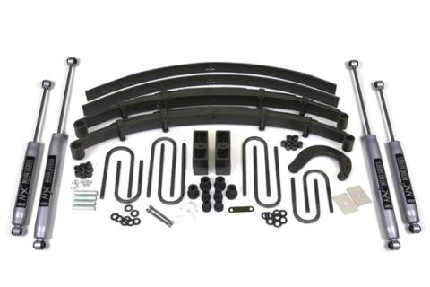 6 Inch Lift Kit Chevy/GMC 1/2 Ton Truck/SUV 73-76 4WD 4 Inch Block Kit with Add-A-Leaf NX2 Nitro Shocks