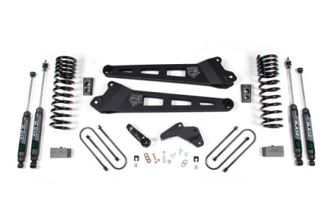 13-18 RAM 3500 4 Inch Replacement Radius Arm Lift Kit Gas 2 Inch Rear Block Fox Shocks Zone Offroad