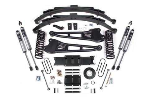 13-18 Ram 3500 4WD (Diesel) 6 Inch Radius Arm Suspension Lift Kit, 8-Bolt Indexing Ring, 4 Inch Rear Lift, Block - Fox 2.5 Performance Elite Series Shocks BDS Suspension