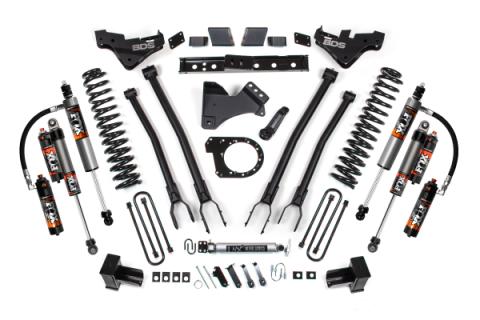 23-26 Ford F-250/F-350 Super Duty 4WD 7 Inch 4-Link Suspension Lift Kit, 6 Inch Rear, Spring, Diesel - Fox 2.5 Performance Elite Series C/O Front, Fox 2.5 Performance Elite Series Rear BDS Suspension