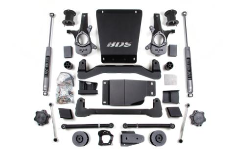 07-14 Chevrolet SUV - GMC SUV 4WD 4.5 Inch Suspension Lift Kit, 2 Inch Rear Lift, Spacer, NX2 Nitro Series Shocks BDS Suspension