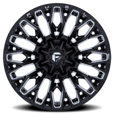 Aluminum Wheels 22X12 Strike FC865 BE 8 On 180 Gloss Black Milled 124.2 Bore -44 Offset Fuel Off Road Wheels