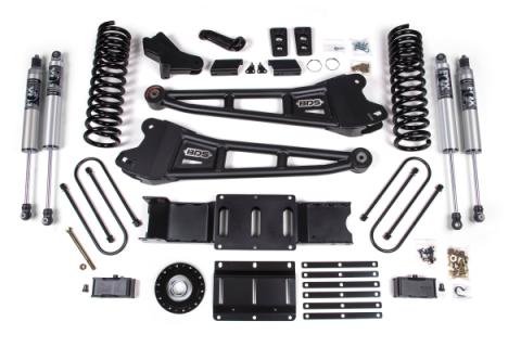25-26 Ram 3500 (Diesel) 4 Inch Radius Arm Suspension Lift Kit W/ Indexing Ring, 3 Inch Rear Lift w/o Overload, Block - Fox 2.5 IFP PS Shocks BDS Suspension