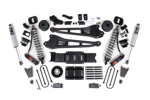 25-26 Ram 3500 (Diesel) 4 Inch Radius Arm Suspension Lift Kit W/ Indexing Ring, 3 Inch Rear Lift, Block W/ OE Air Assist - Fox 2.5 PES C/O, Fox 2.5 IFP PS Shocks BDS Suspension