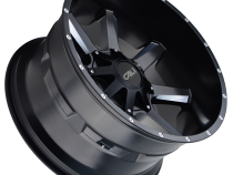 Cast Aluminum Wheels Busted 9100 SB 20x12 Milled Spokes Satin Black 8 On 165.1/8 On170 Bolt Pattern -44 Offset Cali Offroad Wheels
