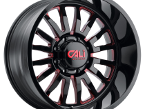 Cast Aluminum Wheels Summit 9110 GB-RD 20x10 Red Milled Spokes Gloss Black 5 On 139.7 Bolt Pattern -25 Offset Cali Offroad Wheels