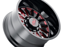 Cast Aluminum Wheels Summit 9110 GB-RD 20x10 Red Milled Spokes Gloss Black 5 On 139.7 Bolt Pattern -25 Offset Cali Offroad Wheels
