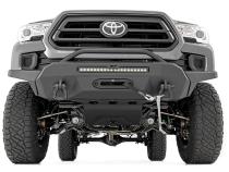 Front Bumper High Clearance Hybrid with 12000 Lb Pro Series Winch Synthetic Rope and 20 LED Light Bar 16-22 Toyota Tacoma Rough Country