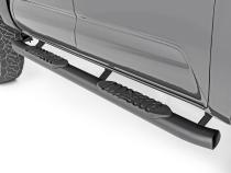 Oval Nerf Step 4.5 Inch Double Cab Black 05-22 Toyota Tacoma 2WD/4WD Rough Country