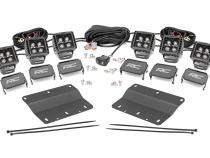 LED Light Kit Fog Mount Triple 2 Inch Black Pair Amber DRL Ford Bronco (21-25) Rough Country