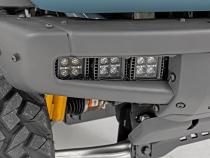 LED Light Kit Fog Mount Triple 2 Inch Black Pair Amber DRL Ford Bronco (21-25) Rough Country
