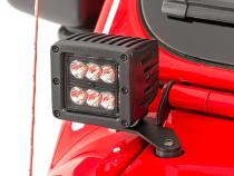 Jeep JL/Gladiator 2 Inch LED Lower Windshield Kit Black Series w/White DRL For 18-Pres Wrangler JL/20-Pres Gladiator Rough Country