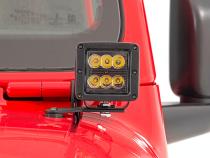 Jeep JL/Gladiator 2 Inch LED Lower Windshield Kit Black Series w/White DRL For 18-Pres Wrangler JL/20-Pres Gladiator Rough Country