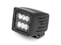 2 Inch Square Cree LED Lights Pair Black Series, Flood Beam Rough Country