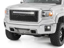 Sierra Mesh Grille 30 Inch Dual Row Black Series LED w/Cool White DRL 14-15 Sierra 1500 Rough Country