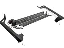 Jeep 50-Inch Straight LED Light Bar Upper Windshield Kit w/ 50 Inch Black Series LED Light 07-18 Wrangler JK Rough Country
